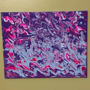 Purple Wave Acrylic Painting